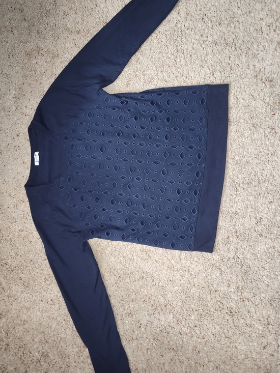 Old Navy Tops - Old Navy Women's Navy Blue Textured Crewneck Sweatshirt For Woman Size M